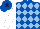 Silk - Royal blue & light blue diamonds, white sleeves, royal blue cap, dark blue star