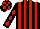 Silk - Black and red stripes, diamonds on sleeves, check cap