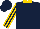 Silk - Dark blue, dark blue and gold striped sleeves, gold collar, dark blue cap