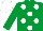 Silk - Emerald green, white spots, emerald green sleeves, white cap