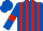 Silk - Royal blue and red stripes, royal blue sleeves, red armlets
