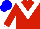 Silk - red, white chevron, red sleeves, white cuffs, blue cap