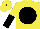 Silk - Yellow, black disc, yellow & black halved sleeves, yellow cap, black button