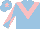 Silk - Light blue, pink chevron, diabolo on sleeves and star on cap