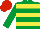 Silk - Emerald green & yellow hoops, emerald green sleeves, red cap