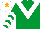Silk - Emerald green, white chevron, white chevrons on sleeves, white cap, orange star