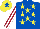 Silk - Royal blue, yellow stars, maroon and white striped sleeves, yellow cap, royal blue star