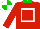 Silk - red, white hollow box, green collar, white and green quartered cap