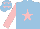 Silk - Light blue, pink star & sleeves, pink stars on cap