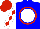 Silk - BLUE, white ball, red circle, white sleeves, red diamonds, red cap
