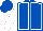 Silk - Royal blue, white seams, white sleeves, royal blue cap