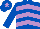 Silk - Royal blue, mauve chevrons, royal blue cap, mauve star