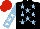 Silk - Black, light blue stars, light blue sleeves, white stars, red cap