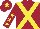 Silk - Maroon, yellow cross belts, maroon sleeves, yellow stars, maroon cap, yellow star