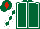 Silk - Dark green, white seams, white sleeves, dark green diamonds, dark green cap, red diamond