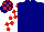 Silk - navy, white and red checked sleeves and cap
