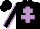 Silk - Black, mauve cross of lorraine, mauve seams on sleeves, black cap