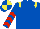 Silk - Royal blue, yellow epaulets, royal blue and red chevrons on sleeves, royal blue and yellow quartered cap