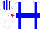 Silk - White, blue braces, blue belt, red star on sleeves, white and blue striped cap