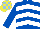 Silk - Royal blue, white chevrons, royal blue sleeves, yellow and light blue check cap