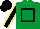 Silk - Emerald green, black hollow box, black sleeves, yellow seams, black cap