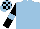 Silk - Light blue, black sleeves, light blue armlets, light blue and black check cap