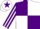 Silk - Purple and White (quartered), striped sleeves, White cap, Purple star