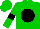 Silk - green, black ball, black armlets, green cap