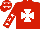 Silk - Red, white maltese cross, red sleeves, white stars, red cap, white stars