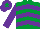 Silk - Emerald green & purple chevrons, purple sleeves, purple cap, emerald green star