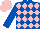 Silk - Royal blue & pink diamonds, royal blue sleeves, pink cap