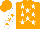 Silk - Orange, white stars, white sleeves, orange stars