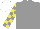 Silk - Grey, grey and yellow check sleeves, white cap