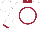 Silk - White, maroon circle, maroon collar & cuffs, white cap