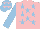 Silk - Pink, light blue stars and sleeves, light blue cap, pink stars