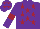 Silk - Purple, maroon stars, armlets and stars on cap