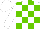 Silk - WHITE and LIGHT GREEN check, WHITE sleeves and cap