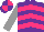 Silk - purple, hot pink chevrons, grey sleeves, purple and hot pink quartered cap