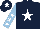 Silk - Dark blue, white star, light blue sleeves, white stars, dark blue cap, white star