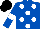 Silk - Royal blue, white spots and armlets, black cap