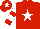 Silk - Red, white star, white and red hooped sleeves, red cap, white star