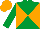 Silk - Emerald green and orange diabolo, orange cap