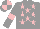 Silk - grey, pink stars, grey sleeves, pink armlets, quartered cap