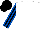 Silk - White, black & royal blue striped sleeves, black cap
