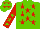 Silk - Light green, red stars, red sleeves, light green stars, light green cap, red stars