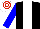 Silk - Black body, white stripe, blue arms, white cap, red hooped
