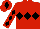 Silk - Red body, black triple diamond, red arms, black diamonds, red cap, black diamond
