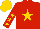 Silk - red, gold star, red sleeves, gold stars, gold cap