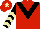 Silk - Red, black chevron, black sleeves, beige chevrons, red cap, beige star