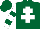 Silk - Dark green, white cross of lorraine, white & dark green hooped sleeves, dark green cap